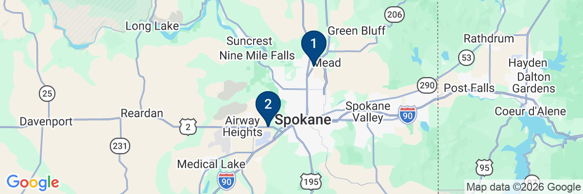 Map showing facility locations